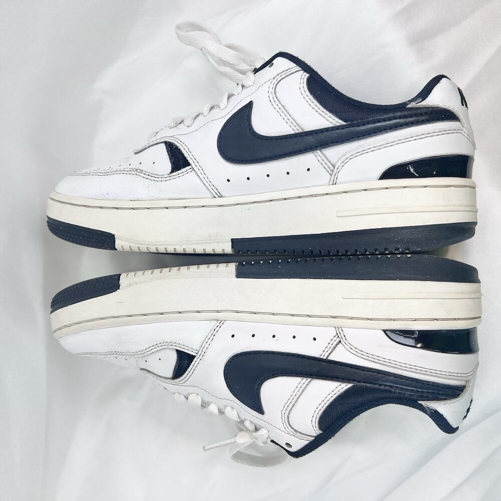 Nike Court Vision Low Next Nature White Navy Women 8.5 DX9176-100 Sneakers EU 40 - Picture 1 of 10